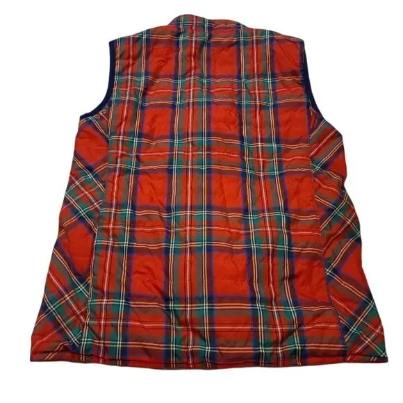 Kids Vineyard Vines Reversible Plaid Vest, Red  Size Large, 14 - Picture 3 of 9